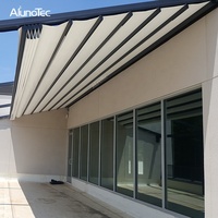Pergola motorisée en PVC imperméable pour l'extérieur, auvent rétractable avec éclairage LED
