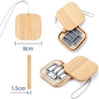 Boîte de rangement en bambou à charge rapide 60W, adaptateur OTG multifonction 6-en-1 pour ordinateur, gadget USB promotionnel pour appareil photo et carte iOS