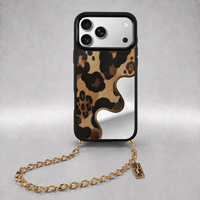 Coque de protection antichoc en acier inoxydable avec logo personnalisé, chaîne de téléphone et sangle miroir intégrée pour iPhone 17 – Vente en gros