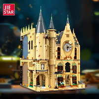 JIESTAR JJ9148 1255PCS Série Cinéma Tour de l'Horloge de Poudlard Modèle de Blocs de Construction Ornement Jouet Éducatif Technique Cadeau de Fête