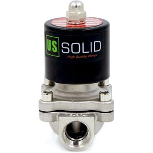 États-Unis Vanne solénoïde électrique en acier inoxydable massif 110 V CA normalement fermée 1/2 pouce pour eau et air - Product Image 3