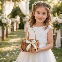Panier à fleurs en rotin fait main, panier cadeau pour demoiselle d'honneur, panier de rangement