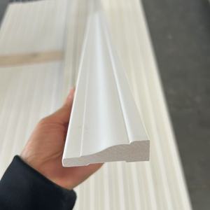 Battiscopa <span class=keywords><strong>in</strong></span> <span class=keywords><strong>Legno</strong></span> Massello Durevole con Modanatura <span class=keywords><strong>in</strong></span> MDF per Decorazione d'Interni, Rivestito con Primer Gesso per Uso Interno - Product Image 1
