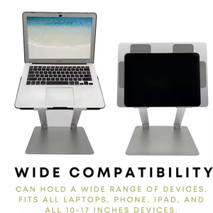 Support de bureau portable pour tablette et ordinateur portable – Support ergonomique et pliable pour ordinateur portable avec hauteur réglable en aluminium - Product Image 4