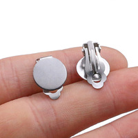 Clips d'oreille en acier inoxydable sans perçage, supports inférieurs pour boucles d'oreilles, accessoires anti-allergiques, bijoux faits main DIY
