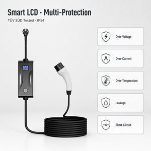 Chargeur portable pour véhicules <span class=keywords><strong>électrique</strong></span>s OLINK, station de <span class=keywords><strong>recharge</strong></span> EVSE 3,5 kW 16 A pour <span class=keywords><strong>voiture</strong></span> <span class=keywords><strong>électrique</strong></span> PHEV Type 1 Type 2 NACS, courant réglable, écran LED - Product Image 4