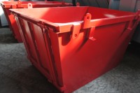 Bac de levage ouvert robuste Q235B, benne à déchets de construction personnalisable, conteneur industriel mobile avec porte
