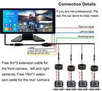 Sunway AHD 10.36 inç 4CH bölünmüş monitör kamyon DVR Video kaydedici GPS FM araba geri kamera kiti ile kamyon otobüs Van 12V-30V