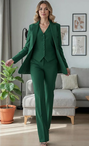 Conjunto de Traje Formal de 3 Piezas para Mujer, Blazer, Chaleco y Pantalones, Elegante Uniforme de Trabajo para Oficina y Negocios - Product Image 2