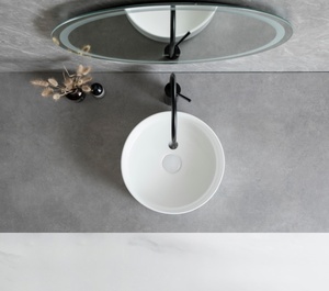 <span class=keywords><strong>Lavabo</strong></span> <span class=keywords><strong>Circular</strong></span> Negro Mate de Lujo para Hotel, Mueble de Baño Moderno de Estilo Minimalista, <span class=keywords><strong>Lavabo</strong></span> de Cerámica - Product Image 4