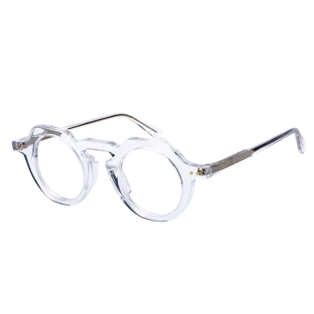 MB-1179 Fashion Trendy Clear Eye Glasses Unisex Round Acetate Frame Optical Eyeglasses