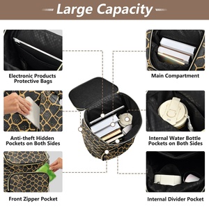 Fashion Quilted Puffy Backpack Lightweight Gold Ziopper Casual <b>Bags</b> Ladies Backpack with Fluffy Ball <b>Key</b> <b>Ring</b> - Product Image 5