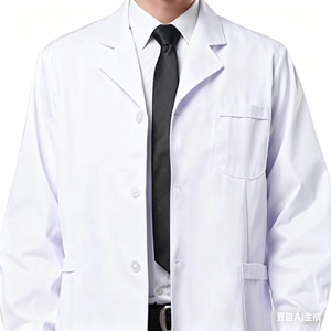 Blouse médicale blanche respirante, légère, durable et confortable avec poignets élastiques et fermeture ajustable - Product Image 6