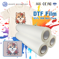 Rouleau de film PET DTF de 60 cm de large, pelable à chaud et à froid, pour presse à chaud, transfert textile, impression, format A3 A4, taille personnalisée