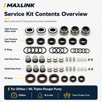 Kit de joints de pompe MX ServiceKit S1 pour pompe à piston triplex 200 bars 16 L, haute/basse pression, nettoyage à eau froide, nouveau joint d'étanchéité