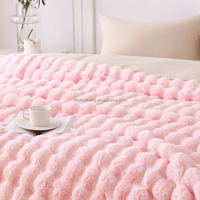 Couverture en polaire 3D à bulles pour canapé - Couverture moelleuse ultra douce blanche pour canapé, chambre à coucher, couverture confortable pour toutes les saisons 50"x60"