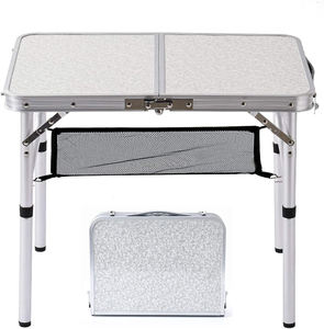 <span class=keywords><strong>Valise</strong></span> pliée centrale en aluminium de 2 pieds <span class=keywords><strong>Petite</strong></span> <span class=keywords><strong>table</strong></span> portable avec filet <span class=keywords><strong>Table</strong></span> de <span class=keywords><strong>camping</strong></span> légère Mini <span class=keywords><strong>table</strong></span> de pique-nique en métal pour l'extérieur - Product Image 1