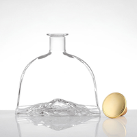 Bouteilles en verre cristallin transparent de haute qualité pour Tequila, Brandy, Whisky, Vin, 500 ml, vides, avec bouchon en liège, logo/couleur personnalisés