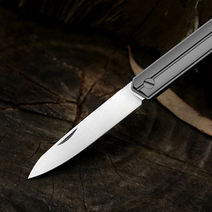 In acciaio inossidabile manico in acciaio resistente durezza pieghevole combattimento EDC portachiavi coltello tascabile con scivolo aperto blu - Product Image 3