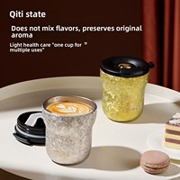 QITI Nouvelle Tasse à Café et Bouteille d'Eau en Titane Pur pour Femme, Isolation 6 Heures, Antibactérienne, Résistante à l'Eau Bouillante, Design Moderne et Robuste