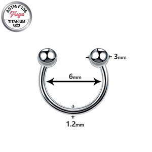 <span class=keywords><strong>Piercing</strong></span> Freya G23 de Titanio para Nariz, Septum, Oreja, Ceja, Labio, Hélix, <span class=keywords><strong>Tragus</strong></span>, Aros de 14G y 16G, Joyería para Piercings - Product Image 2