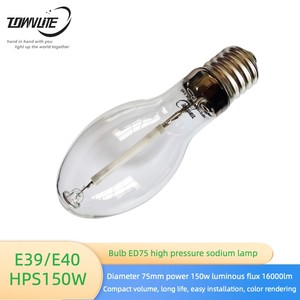 Bombilla de <span class=keywords><strong>sodio</strong></span> de alta presión con efecto de alta presión, lámpara de calle para Patio, <span class=keywords><strong>fuente</strong></span> de luz de ingeniería, E40, 2000k, ED75, HPS150w - Product Image 4
