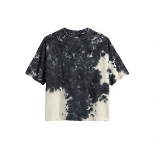 Camiseta Casual de Manga Corta para Hombre, Corte Regular, Tie-Dye a Rayas, Tejido de Algodón/Fibra de Bambú, Transpirable, Cuello Redondo, 180g - Product Image 1