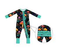 Combinaison bébé vintage à fermeture éclair, imprimé patchwork rétro avec lettres, manches longues, body à volants