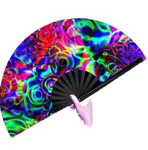 Grand éventail à main de 33 cm en bambou avec décorations peintes pour la maison, les entreprises ou comme cadeau promotionnel, souvenir fait main - Product Image 3