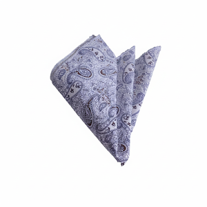 Navy Blue and <b>Coffee</b> Shawl Pattern <b>Printed</b> Cotton Neckerchief on White for Men One Size TR Made - Product Image 2