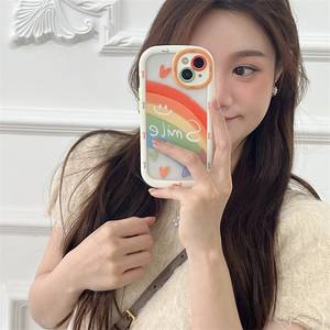 <span class=keywords><strong>เคส</strong></span>ลายรอยยิ้มหัวใจการ์ตูนสีรุ้งน่ารักสำหรับ iPhone 15 PRO MAX 14 13 12 11 Pro XR <span class=keywords><strong>6S</strong></span> 7 8 - Product Image 2