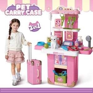 008-107A-2 Juguete de Carrito para Mascotas de Juego de Roles para Niños, 2 en 1, Maleta <span class=keywords><strong>con</strong></span> Ruedas Portátil para Mascotas, Juguete de Doctor para Niños - Product Image 2