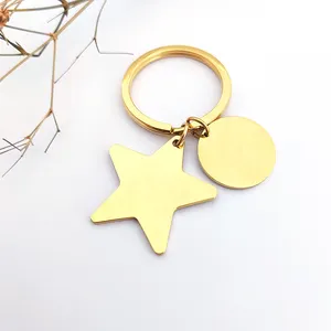 Star Keychains metal keychain aros de oro de 18 kilates star keychain clasp joyer a acero inoxidable moda