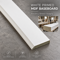 Plinthe en MDF blanc apprêté, moulure plate moderne pour finition murale et de sol intérieure