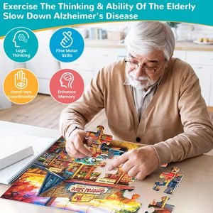 6 paquets de casse-tête <span class=keywords><strong>pour</strong></span> <span class=keywords><strong>personnes</strong></span> <span class=keywords><strong>âgées</strong></span> Puzzle facile Alzheimer Mémoire Jeu cognitif Cadeau <span class=keywords><strong>pour</strong></span> patient en maison de retraite avec 6 sacs de rangement - Product Image 3