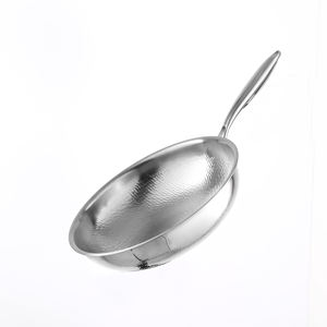 Padella a Tre Strati <span class=keywords><strong>in</strong></span> <span class=keywords><strong>Titanio</strong></span> Senza Rivestimento per Uso Domestico, Portatile e Martellata, Adatta a Induzione, Gas e Cucina da Esterno - Product Image 4