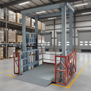 Plateforme élévatrice hydraulique industrielle robuste à double rail de guidage <span class=keywords><strong>pour</strong></span> <span class=keywords><strong>extérieur</strong></span>, <span class=keywords><strong>pour</strong></span> marchandises et personnes - Product Image 1