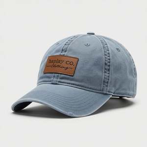 Gorras de Béisbol con Logotipo Personalizado, Visera Curva, Parche de Cuero, Visera Negra, Unisex, 6 Paneles, Estilo Deportivo, Gorra de Algodón Lavado Estilo Dad Hat - Product Image 3