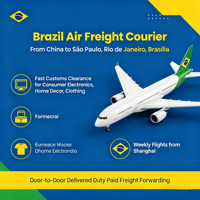 Brésil Air Express Chine Sao Paulo Rio De Janeiro Brasilia Agent de transport porte-à-porte Transitaire de niveau A Transit en 5-10 jours