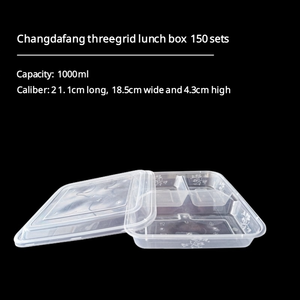 Emballage alimentaire assiettes jetables au micro-ondes <span class=keywords><strong>3</strong></span> <span class=keywords><strong>compartiments</strong></span> PP conteneur alimentaire <span class=keywords><strong>avec</strong></span> <span class=keywords><strong>couvercle</strong></span> transparent noir boîte d'emballage alimentaire à emporter - Product Image 3