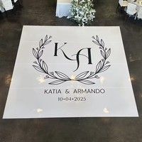 Autocollants décoratifs amovibles en PVC pour piste de danse de mariage, imprimés, écologiques, imperméables, personnalisables avec nom et date, pour la vente en gros