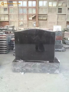 Pierre tombale en granit noir de conception moderne, finition polie, vente en gros en Europe, pierre tombale pour cérémonies - Product Image 3
