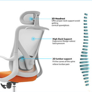 <span class=keywords><strong>Chaise</strong></span> de <span class=keywords><strong>bureau</strong></span> pivotante inclinable confortable <span class=keywords><strong>en</strong></span> <span class=keywords><strong>gros</strong></span>, <span class=keywords><strong>chaise</strong></span> de <span class=keywords><strong>bureau</strong></span> simple à dossier haut de couleur grise avec accoudoirs fixes - Product Image 5