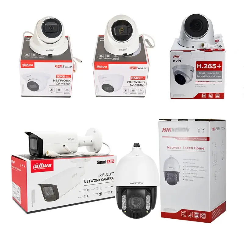 Ban đầu Hikvison Dahua 4MP 5MP 8MP giám sát CCTV colorvu cố định nhãn cầu Bullet DOME PTZ Mạng acusense CCTV IP Camera