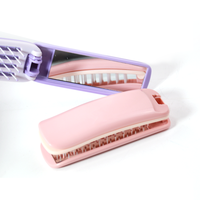 Petite brosse de poche violette, brosse de voyage pliable, peigne de massage rétractable avec miroir pour la maison