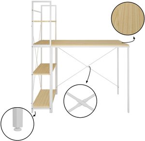 Vente chaude bureau d'ordinateur avec étagère bureau d'ordinateur avec étagère Les tables et les étagères peuvent être démontées et utilisées séparément - Product Image 2