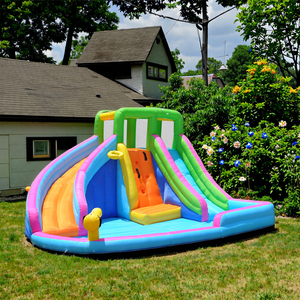 Château <span class=keywords><strong>gonflable</strong></span> aquatique <span class=keywords><strong>avec</strong></span> <span class=keywords><strong>toboggan</strong></span> <span class=keywords><strong>et</strong></span> trampoline pour les fêtes - Jouet de parc aquatique polyvalent - Product Image 6