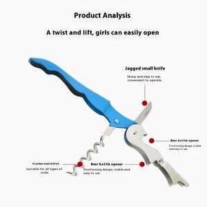 Tire-bouchon double hippocampe en acier inoxydable multi-usage pour vin et bière, idéal pour les cadeaux (vente en gros) - Product Image 5