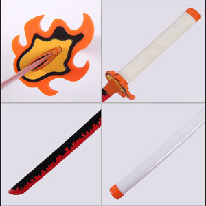 Arma di alta qualità 104cm demone Slayer <span class=keywords><strong>Anime</strong></span> spade Rengoku Kyoujurou Cosplay coltello oggetti di scena per Kidults giochi di ruolo - Product Image 5
