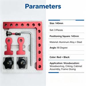 Juego de Herramientas de Medición de Grado Industrial de 12 Piezas para Herramientas de Bricolaje, 4 Escuadras de Ángulo Recto y 8 Abrazaderas - Product Image 2